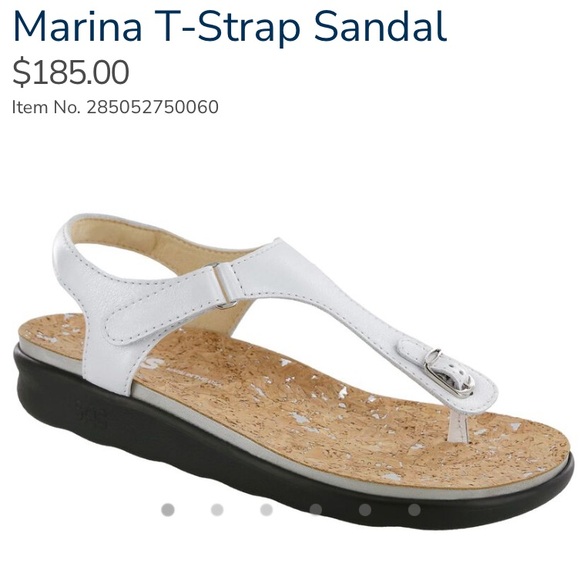 NEW SAS Marina T-Strap Sandals Shoes Womens 10.5 M Pearl White - Picture 2 of 11